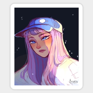 Pink haired Sticker